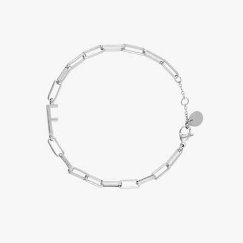 Initial Paperclip Chain Bracelet