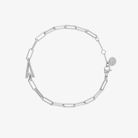 Initial Paperclip Chain Bracelet