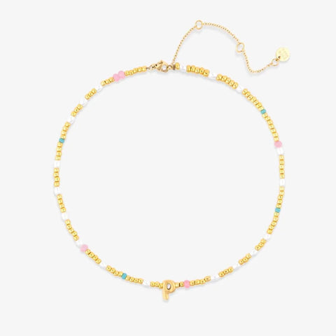 Initial Pearl & Seed Bead Choker
