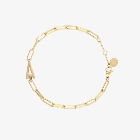 Initial Paperclip Chain Bracelet