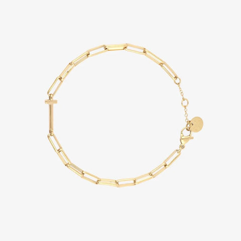 Initial Paperclip Chain Bracelet