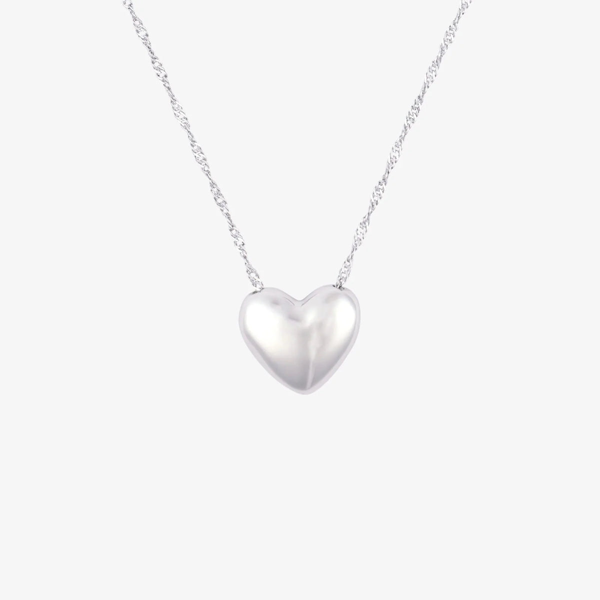 Puffy Heart Bead Pendant Necklace