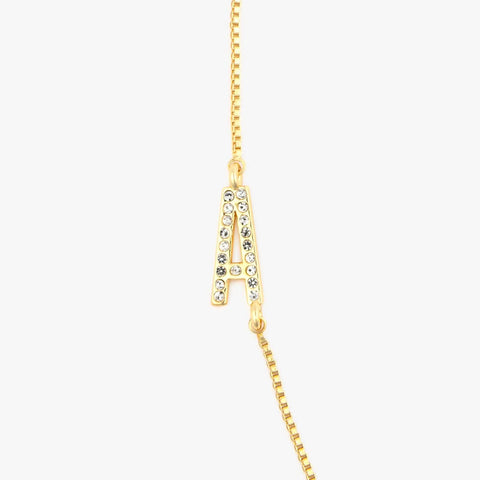 Pavé Initial Box Chain Choker