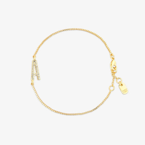 Pavé Initial Chain Bracelet